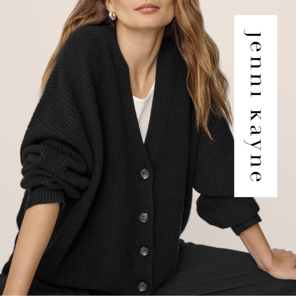 Jenni Kayne Sweaters - Jenni Kayne Cashmere Cocoon Cardigan - Black - XXS